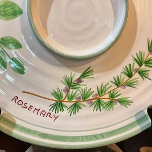 WILLIAMS-SONOMA, Herb Pattern Appetizer Platter, Hand Made in Italy